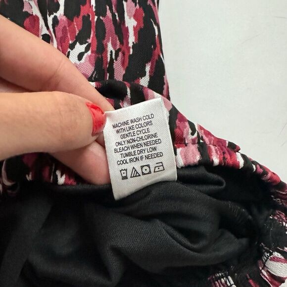 NWT Adrienne Vittadini 3/4 Sleeve Pink Animal Print Semi Sheer Blouse Lined S - Picture 8 of 9